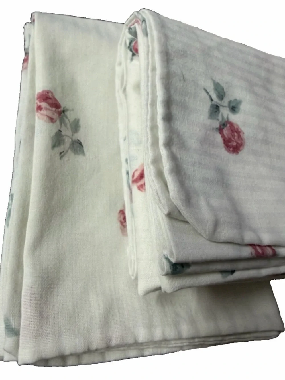 Cannon Floral Rose Pillow case set standard cotton polyester blend USA